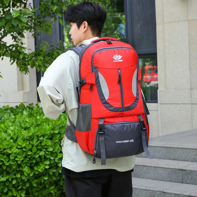 Outdoor Double Shoulder Bag 60L Large Capacity Multi-functional Sports Fitness Backpack Waterproof Hiking Travel Luggage Bag