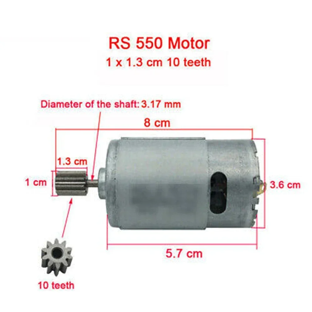 Motors For Kids Electric Car 550 RS390 RS380 12V 6V DL555 24V 10 Teeth Engine Electric Motor Electric Tool Replacement Parts