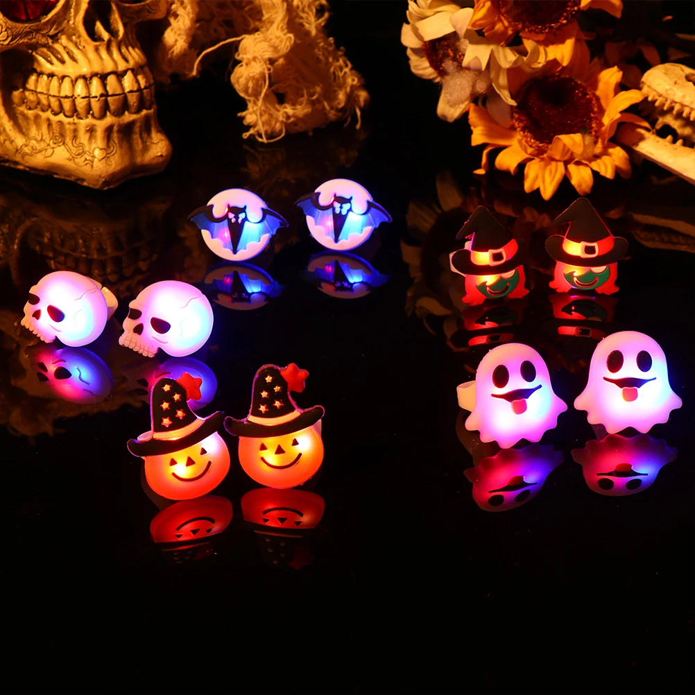 

9 Pcs PVC Glow Ring Children's Jeweler Rings Girls Girl's Fun The Halloween Toy Finger for Party