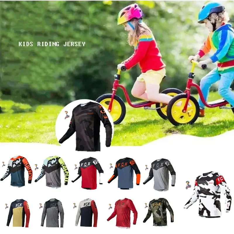 Children's clothing,Maillot de cyclisme à manches longues pour hommes, chemises , descente, tout-terrain, moto , vêtements deFCX