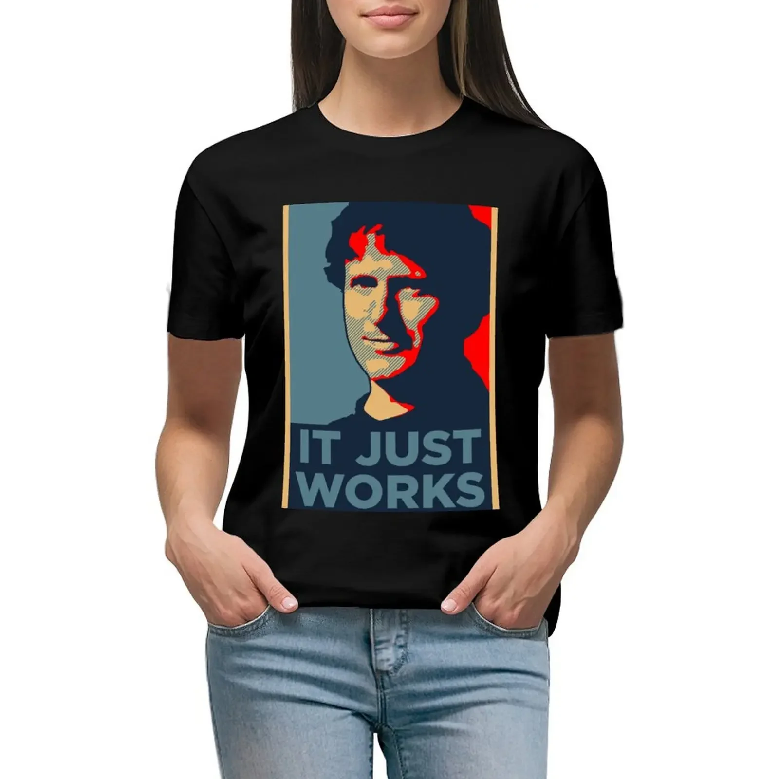 Todd Howard - It Just Works Poster T-Shirt shirts graphic tees Aesthetic clothing graphics Women's summer blouses 2024