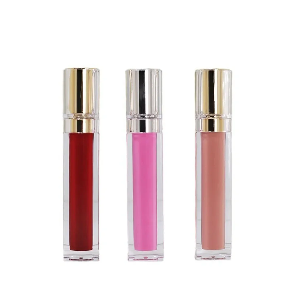 Aangepast logo 7 ml lipgloss private label pigment langdurige waterdichte vochtspiegel non-stick niet-vervagende make-up G20 gouden deksel