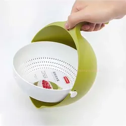 Creative Double-layer Washing Colander Baskets Kitchen Tools Drain Basket Bowl Washing Vegetables Fruit Strainer Tray Basket