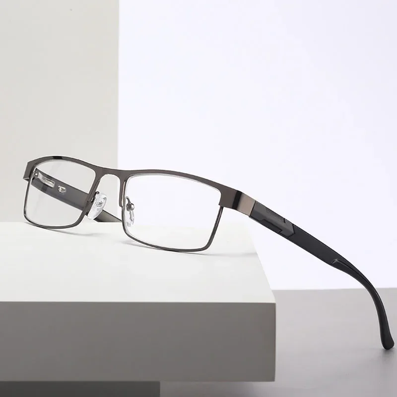 2022 Men Titanium Alloy Reading Glasses Non Spherical 12 Layer Coated Lenses Eyeglasses Business Hyperopia Eyewear +1.0 To +4.0