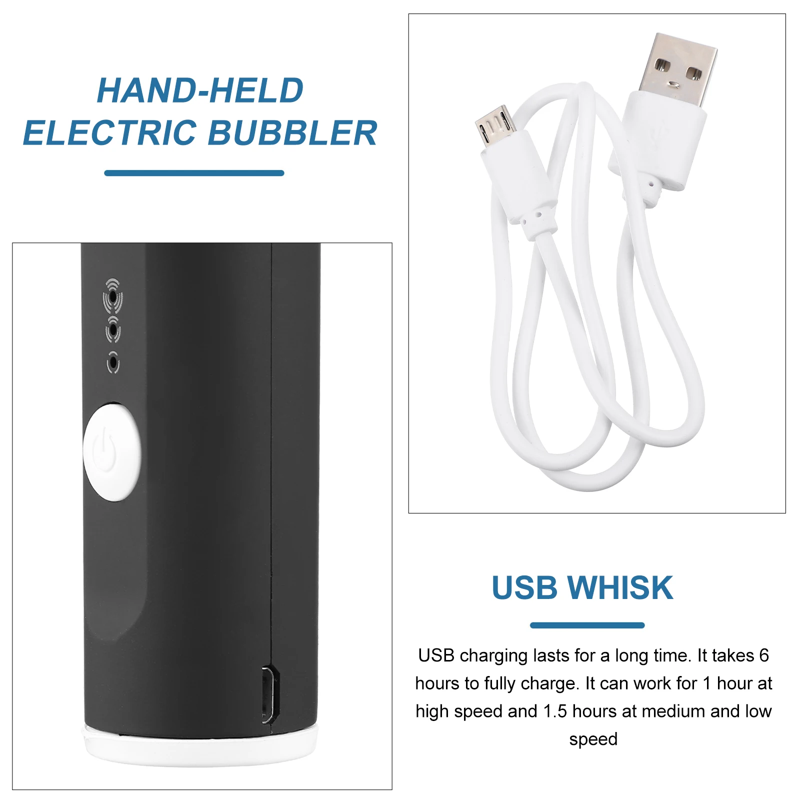 

1 set Electric Frother Cream Mixer Stainless Steel Handheld Milk Whisk USB Rechargeable Coffee Bubbler Easy for Baby