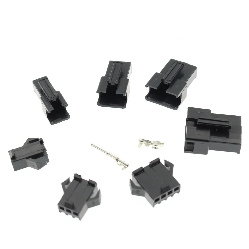 200PCS 2.54mm Pitch 2/3/4/5Pin JST SM Connectors Male and Female Header Plug Housing Pin Connectors Crimp Terminal Adapter