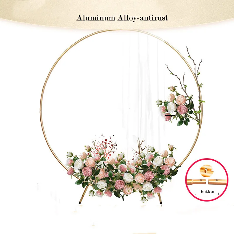 hot sale gold metal circle round arch wedding arch stand backdrop arch stand