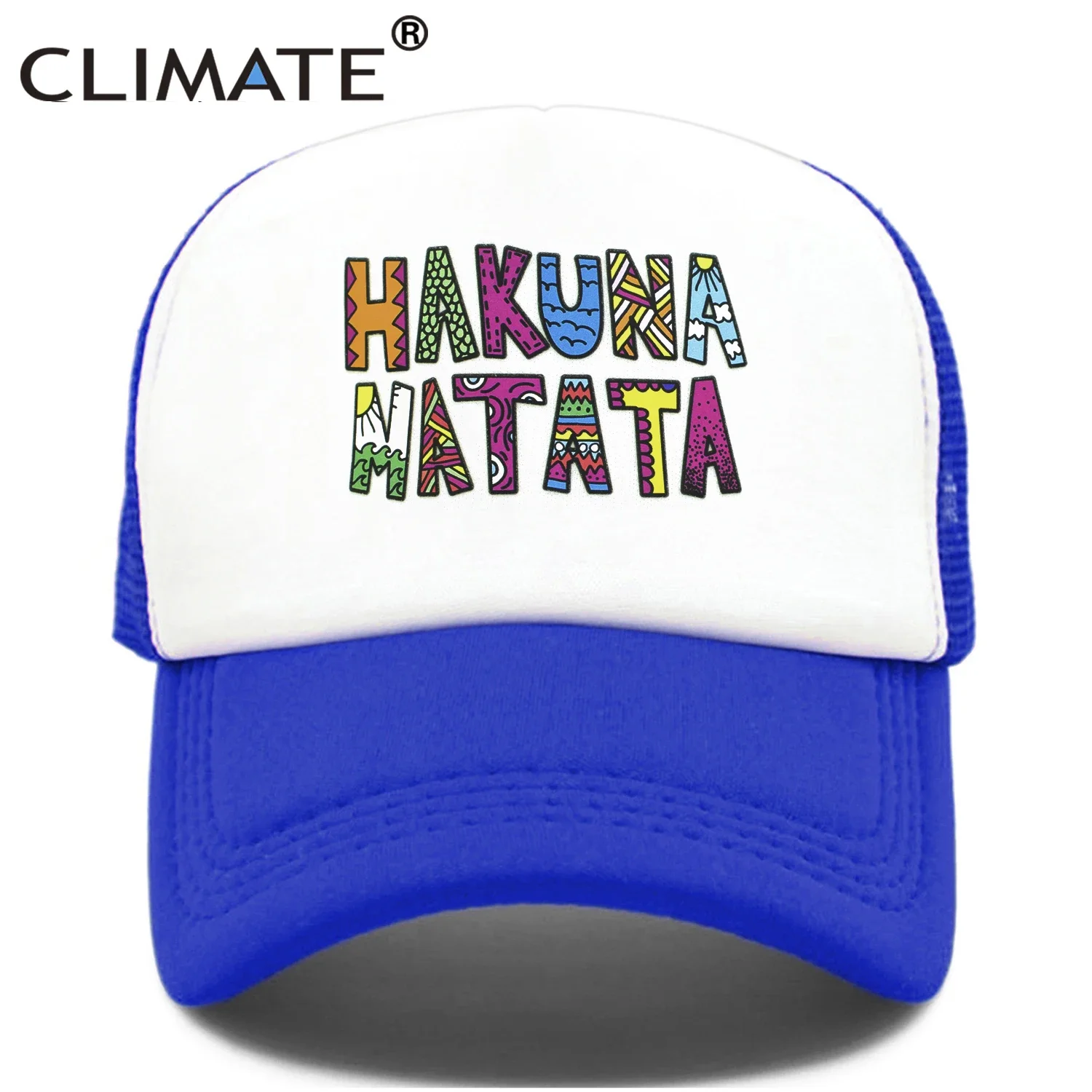 CLIMATE Hakuna Trucker Cap Funny Matata Timon Pumba Hat Men Baseball Cap Cool Summer Mesh Trucker Cap Hat for Adult Kid