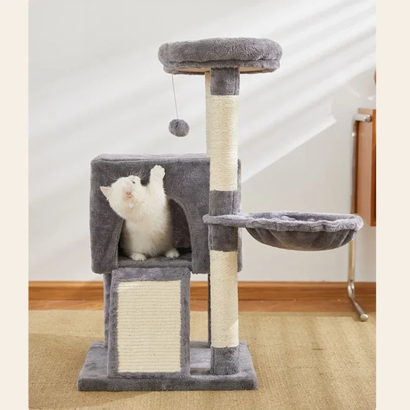 Natural Sword Cat Scratching Post Multi-layer Platform with Thickened Chassis Versatile and Practical Cat House Play and Rest