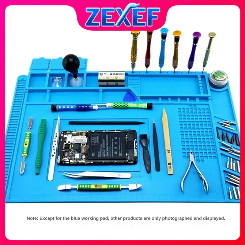 ZEXEF Electronic Repair Kit Pad Motherboard IC Magnetic Anti-slip Anti-static Temperature Silicone Resistant Multi-functiona