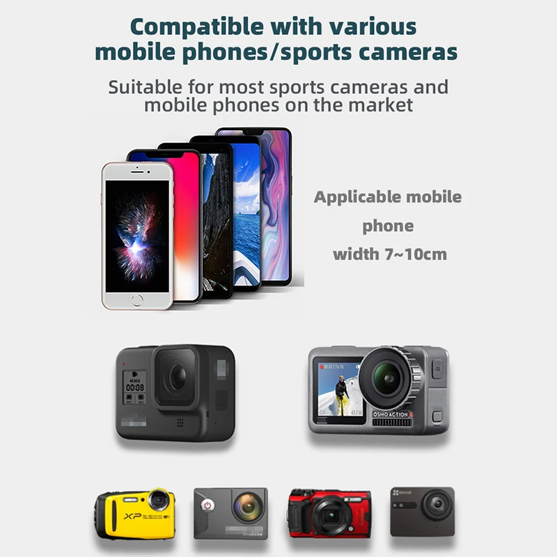 Soporte de diadema para DJI Pocket 2/Insta360 ONE X2/Cámara de Acción con Clip de montaje, soporte para diadema, accesorio para vídeo en vivo para teléfono inteligente