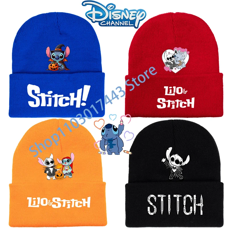 

4 Colors Stitch Disney Knitted Hat Autumn Winter Halloween Element Beanies UNISEX Warm Hip Hop Hats Skull Caps Winter 36 Styles