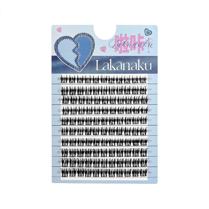 LAKANAKU Premade Fans DIY Cluster Lashes Premium Segmental False Eyelashes Natural Eyelash