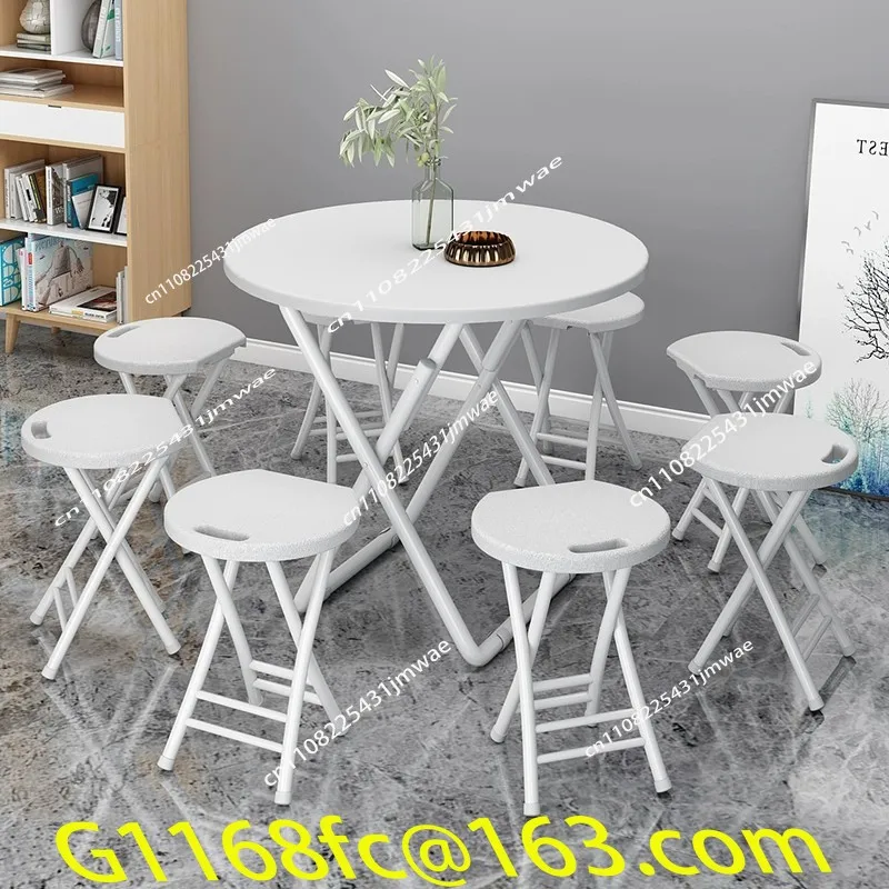 Plastic Folding Stool, Portable Living Room Small Horse, Household Adult Round Stool, Outdoor Folding Chair