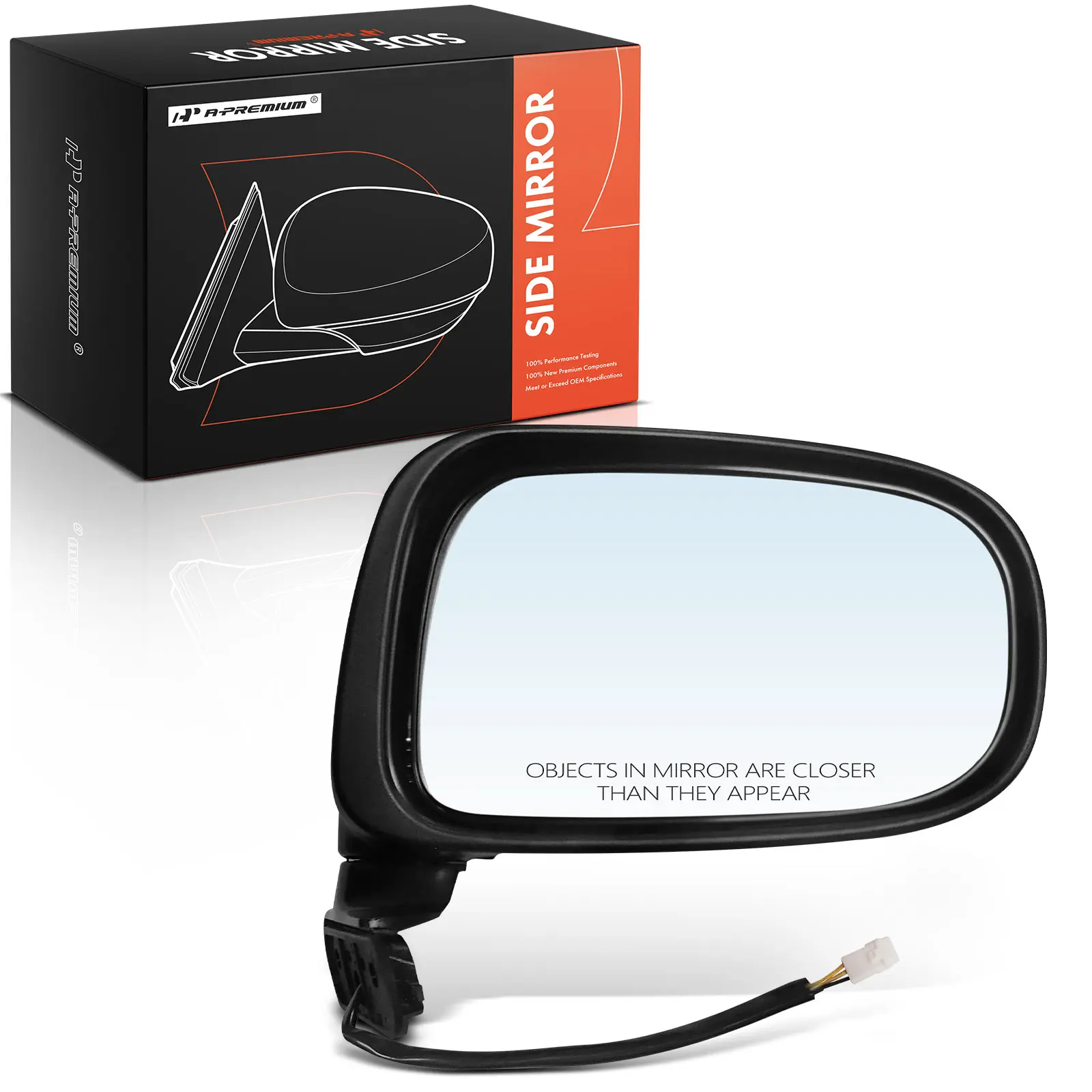 A-Premium Passenger Side Power Door Mirror for Toyota Previa 1991-1997 Manual Folding Black