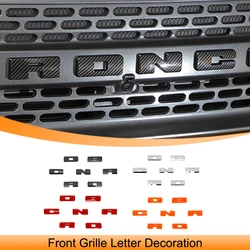 Car Front Grille Letter Emblem Decoration Cover Trim Stickers for Ford Bronco Sport 2021 2022 2023-2025 Exterior Accessories