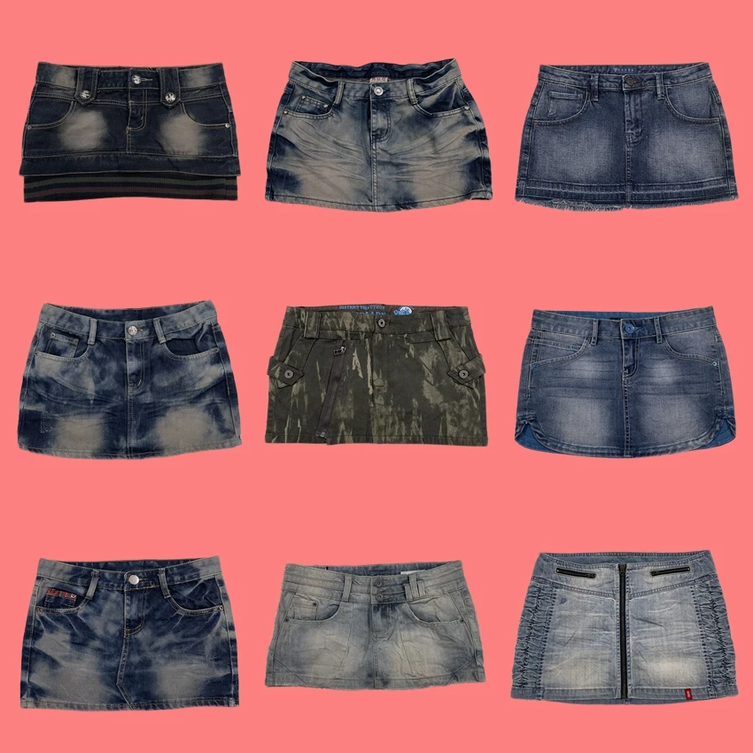 Niedrige Taille American Sle Vintage Denim Rock Punk Y2K Millennium Harajuku Spicy Girl Deserted Street Ort Rock für Mädchen