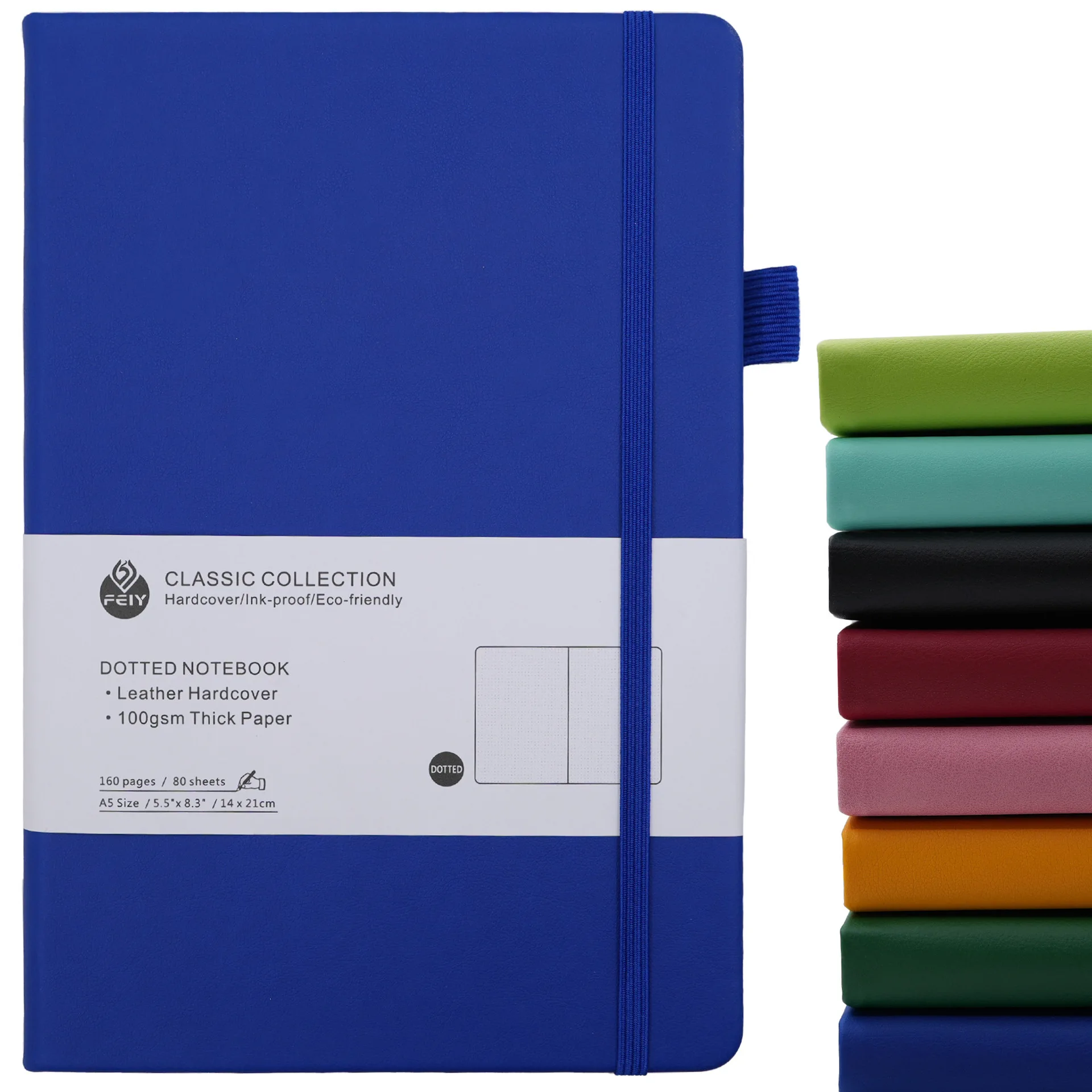 Cuaderno con estampado de puntos, cuaderno con correa A5, cuaderno de oficina de negocios, estudiante de alta apariencia