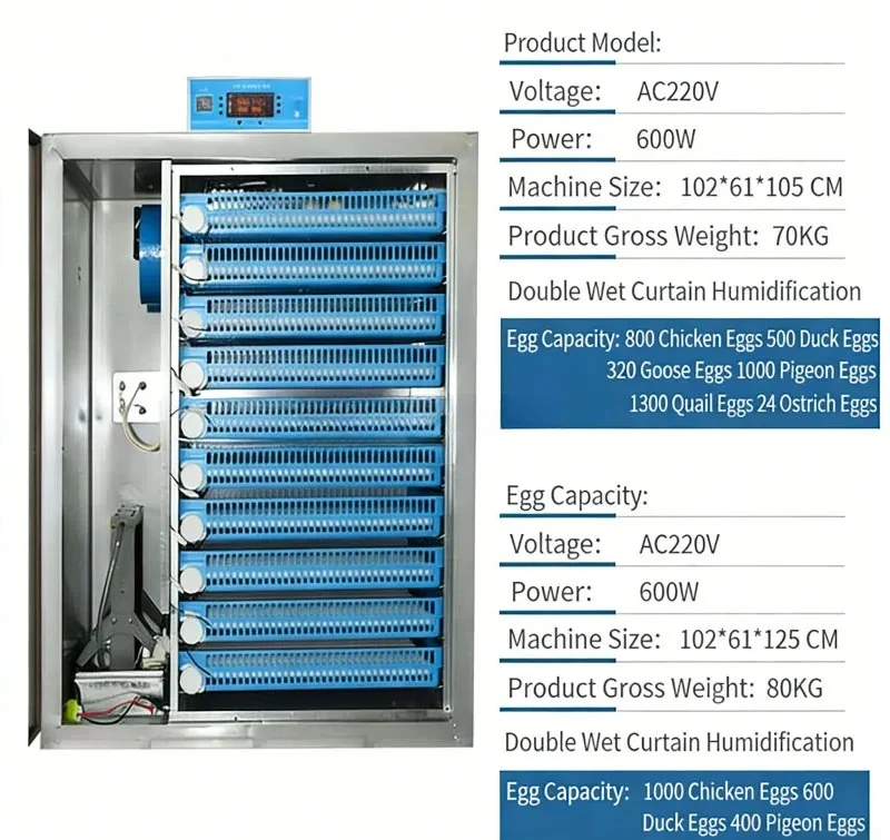 120 Egg Fully Automatic Household Chicken Incubator Small Pigeon Incubator Duck Goose Intelligent Incubator Large Scale Factory
