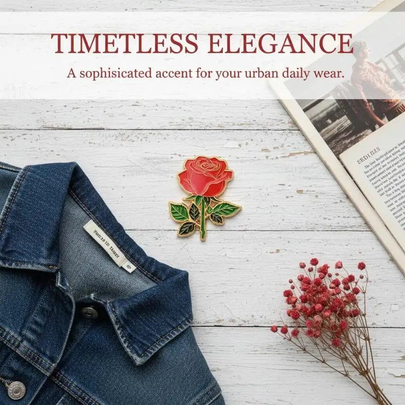 Fashion Rose Flower Brooches Pin For Women Clothing Coat Jewelry Accessries Gifts
