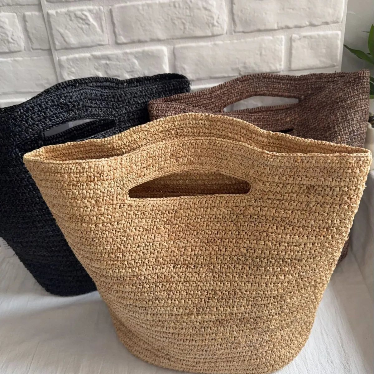 

Сумка из рафии ручной работы, летняя плетеная сумка для женщин, натуральная соломенная пляжная сумка, дорожная сумка-шоппер, женская сумка-тоут