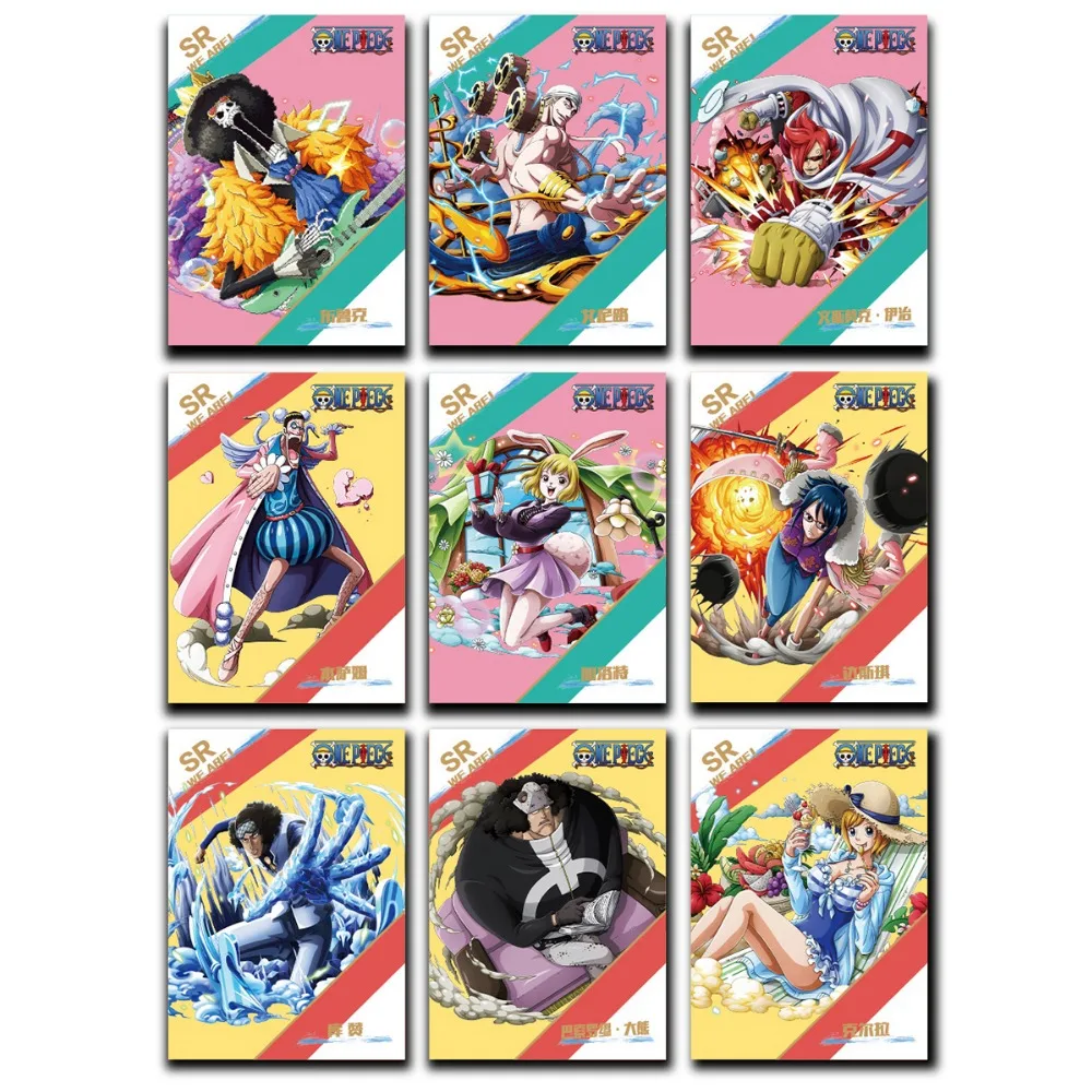 One Piece Anime Card Collection Protagonist Luffy Zoro Hancock Dazzling Cool 3D Embedded Flowing Light Colorful Card Kids Gifts