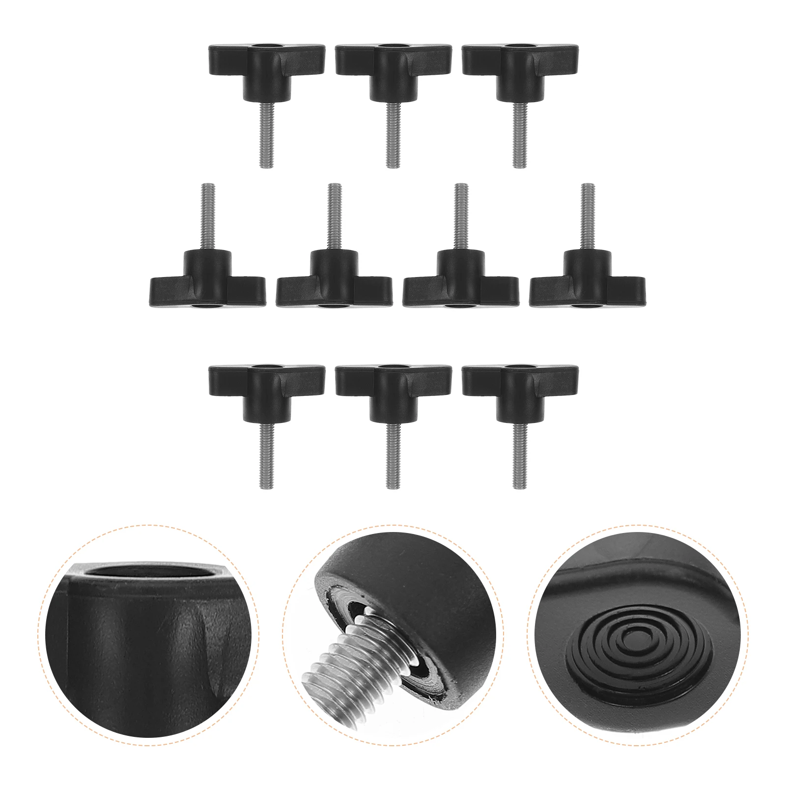 

10pcs Hand Screw Knurled Thumbscrew Plastic Stainless Steel Corrosion Resistant Easy Install Adjustable for Machinery