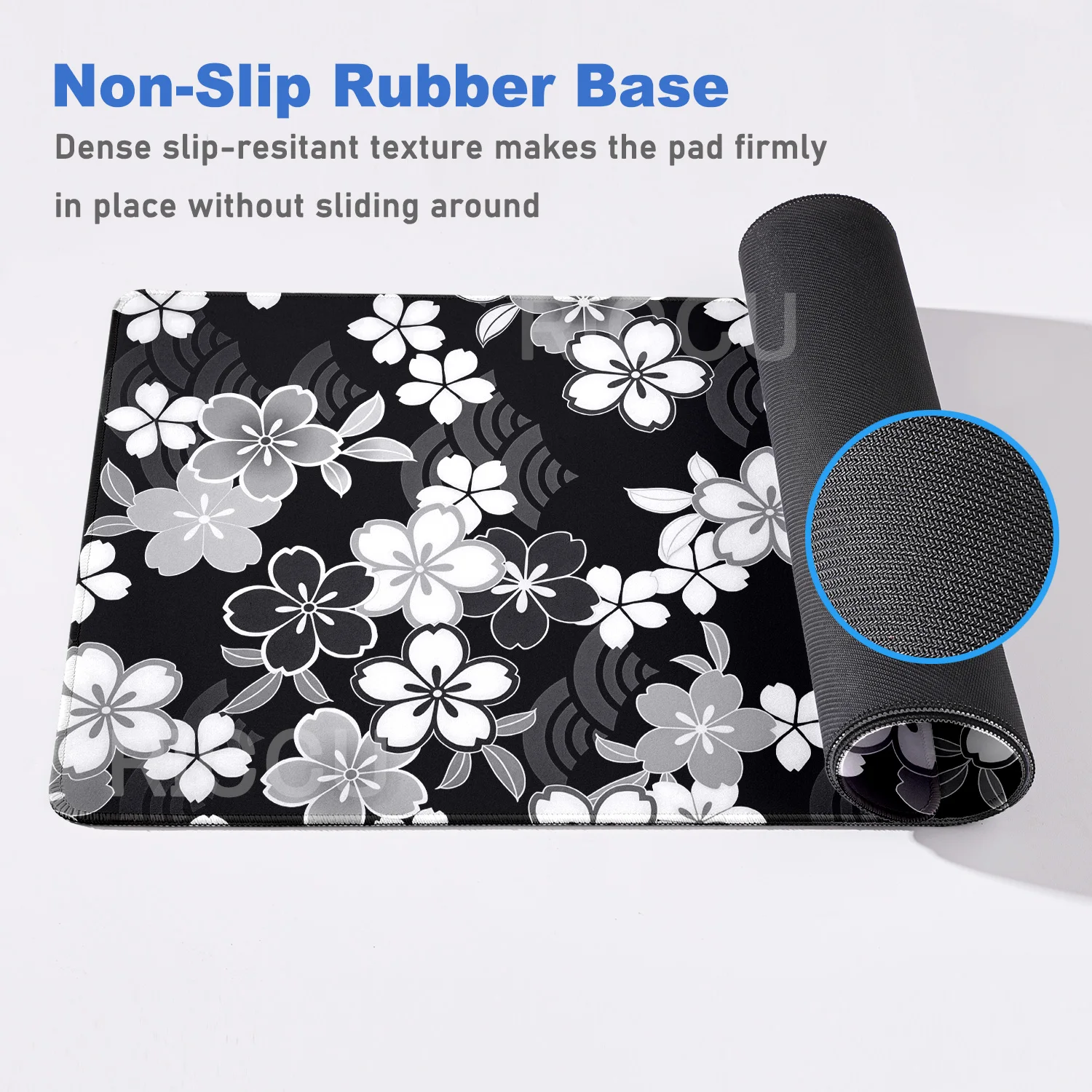 XXL 90x40 سنتيمتر أسود أبيض ساكورا زهرة الألعاب ماوس الوسادة مكتب السجاد ملحقات الكمبيوتر زهر الكرز ماوس ألعاب توسيع DeskMat #5