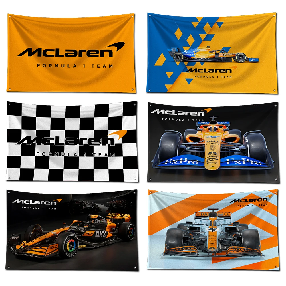 3x5 Ft  Flag Racing M-McLarenS f1 Car Polyester Digital Printing Banner for Garage Wall Art Out Door Decoration With Grommets