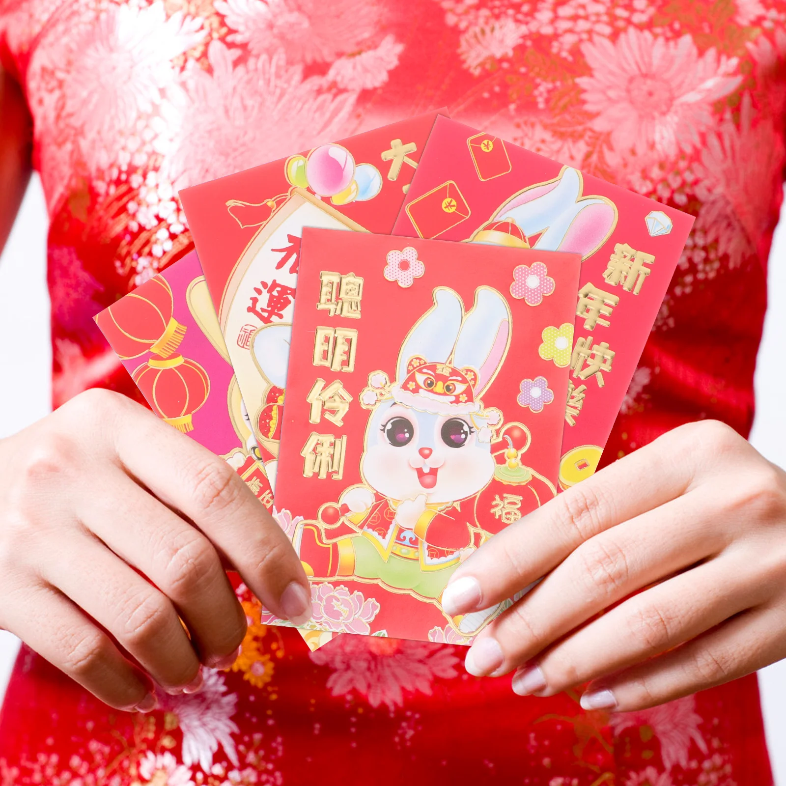 

54 шт., красные пакеты с героями мультфильмов, весенний фестиваль, денежные мешки, традиционные конверты с благословением удачи для свадебных торжеств