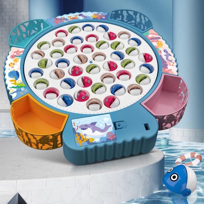 Электрическая игрушка-пазл для рыбалки, многофункциональная, вращающаяся, для игр, подарок на день детей