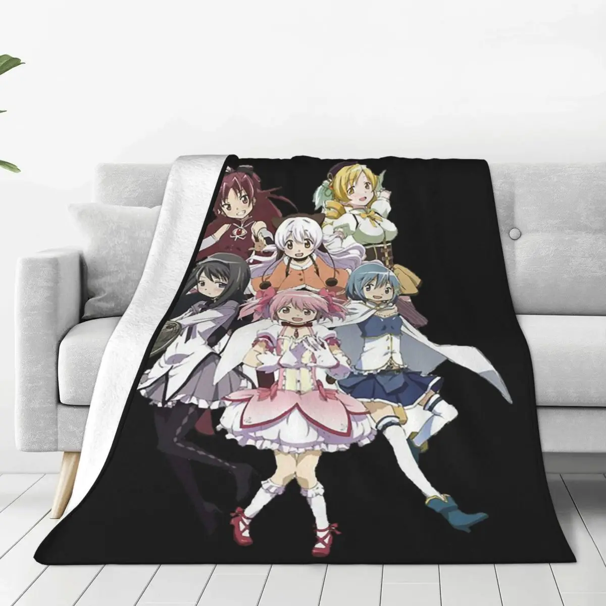 Puella Magi Madoka Magica Anime Blanket Soft Warm Flannel Throw Blanket Plush for Bed Living room Picnic Travel Home Sofa