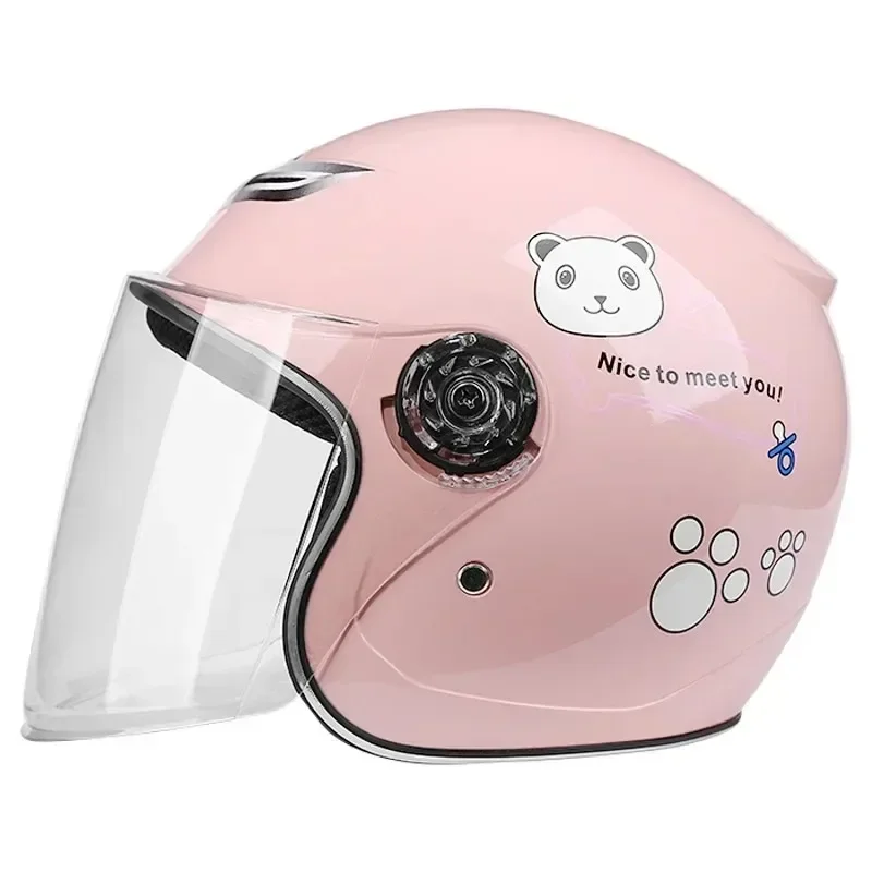 Children Helmet Kids Cute Cartoon Pattern Anti-Fall Anti-Slip Four Seasons Safety Protection Child Motorcycle Open Face Helmets
