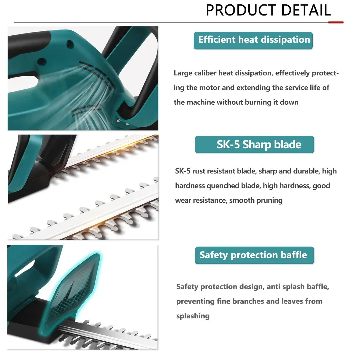 Cordless Electric Hedge Trimmer Lawn Mower for Garden Tool Grass Pruner Trimmer for Makita 18V Battery(No battery)