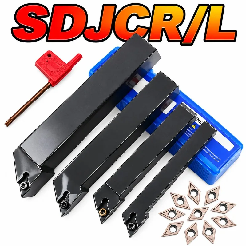 1pc SDJCR1212H07/SDJCR1616H07/SDJCR2525M07 External Turning Tool Holder for DCMT07 Carbide Inserts CNC Lathe Cutting Tool