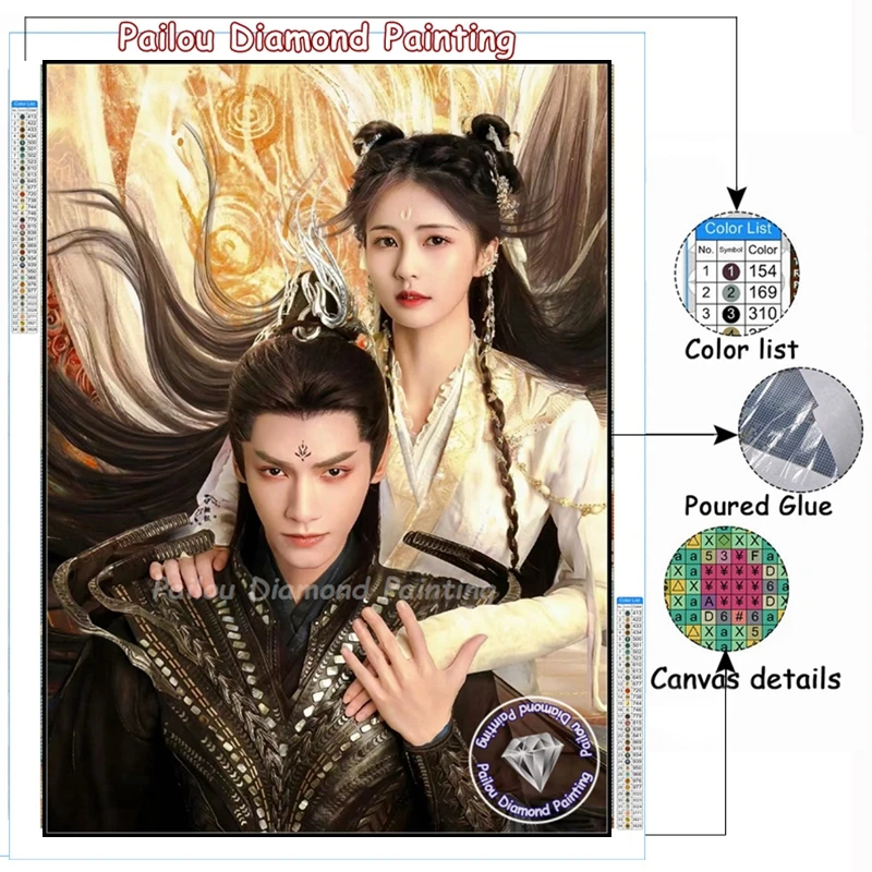 Till The End Of The Moon Chinese Tv Show Diamond Painting Kits Chang Yue Jin Ming Drama Photo Art Cross Stitch Mosaic Home Decor