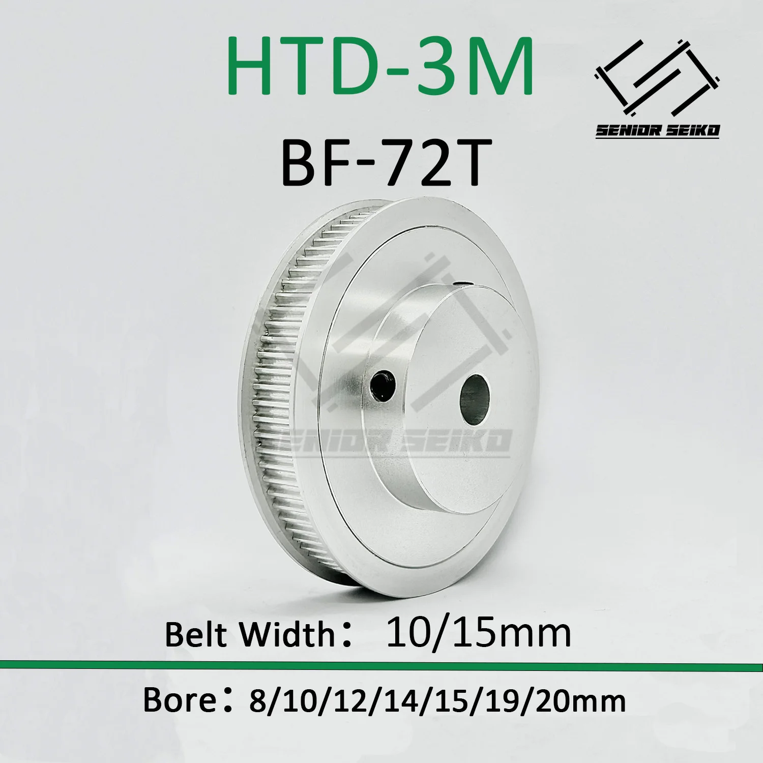 

HTD3M 72T Timing Pulley 3M 72teeth Belt Width 10/15mm Bore 8/10/12/14/15/19/20mm 3M Synchronous Wheel Pitch 3mm Belt Pulley