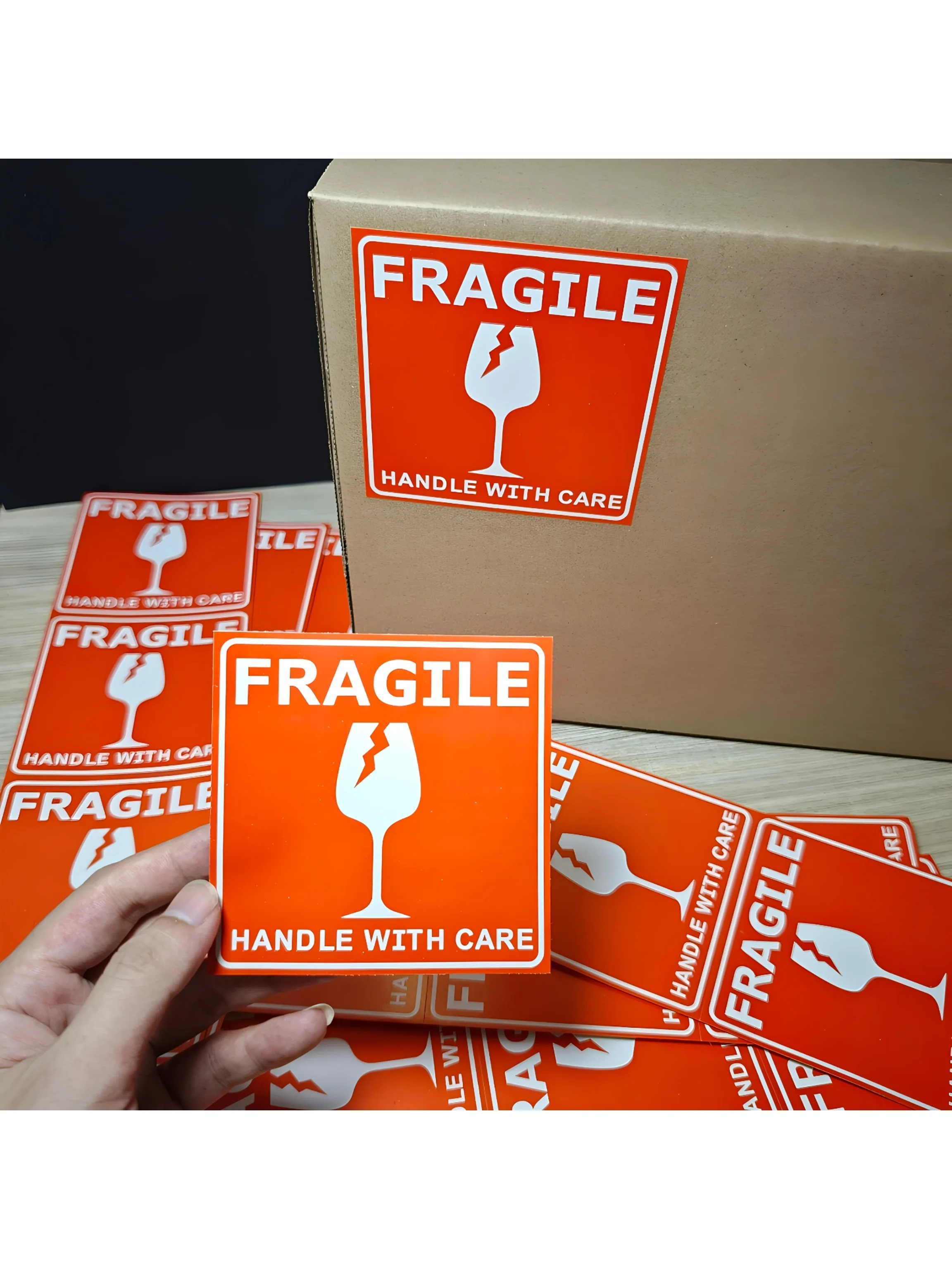 60 breekbare waarschuwingsstickers - Transportetiketstickers, breekbare transportetiketten, waarschuwingsstickers voor verpakkingen - afbeelding 2