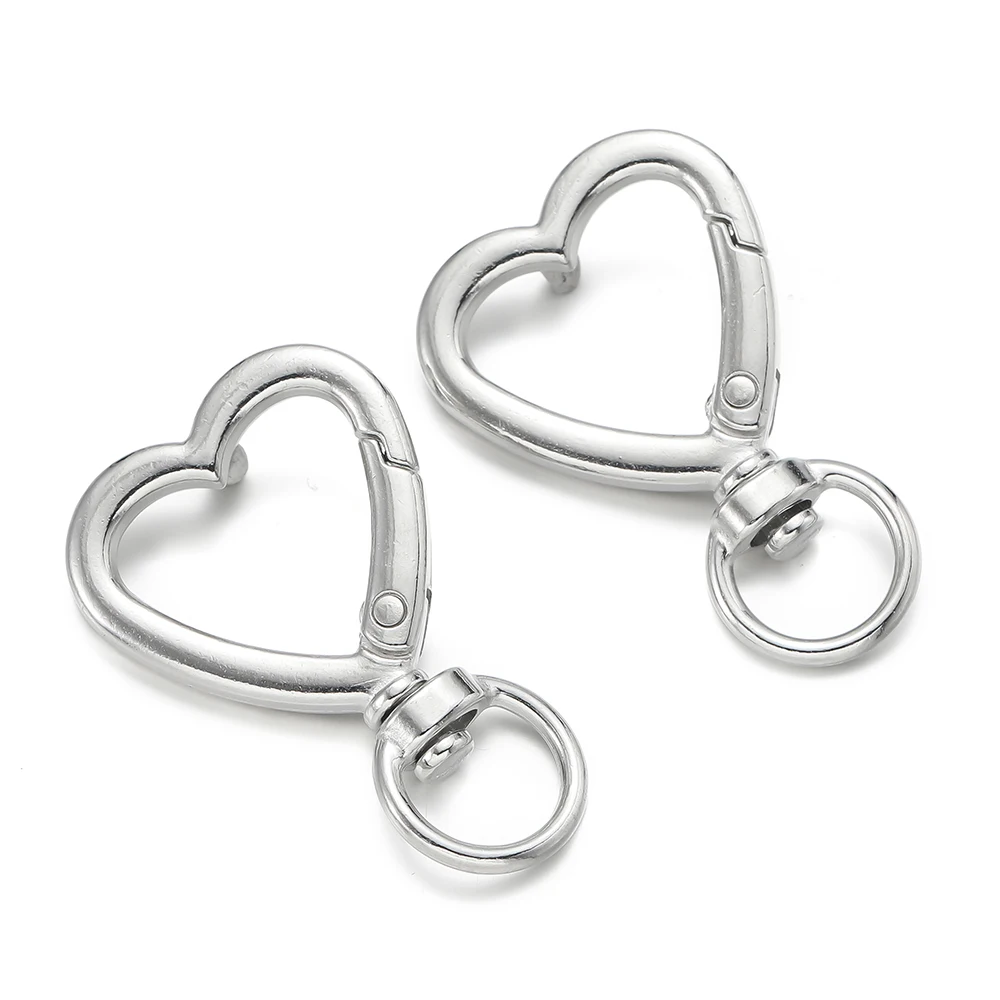 5pcs Metal Heart Lobster Claw Clasps