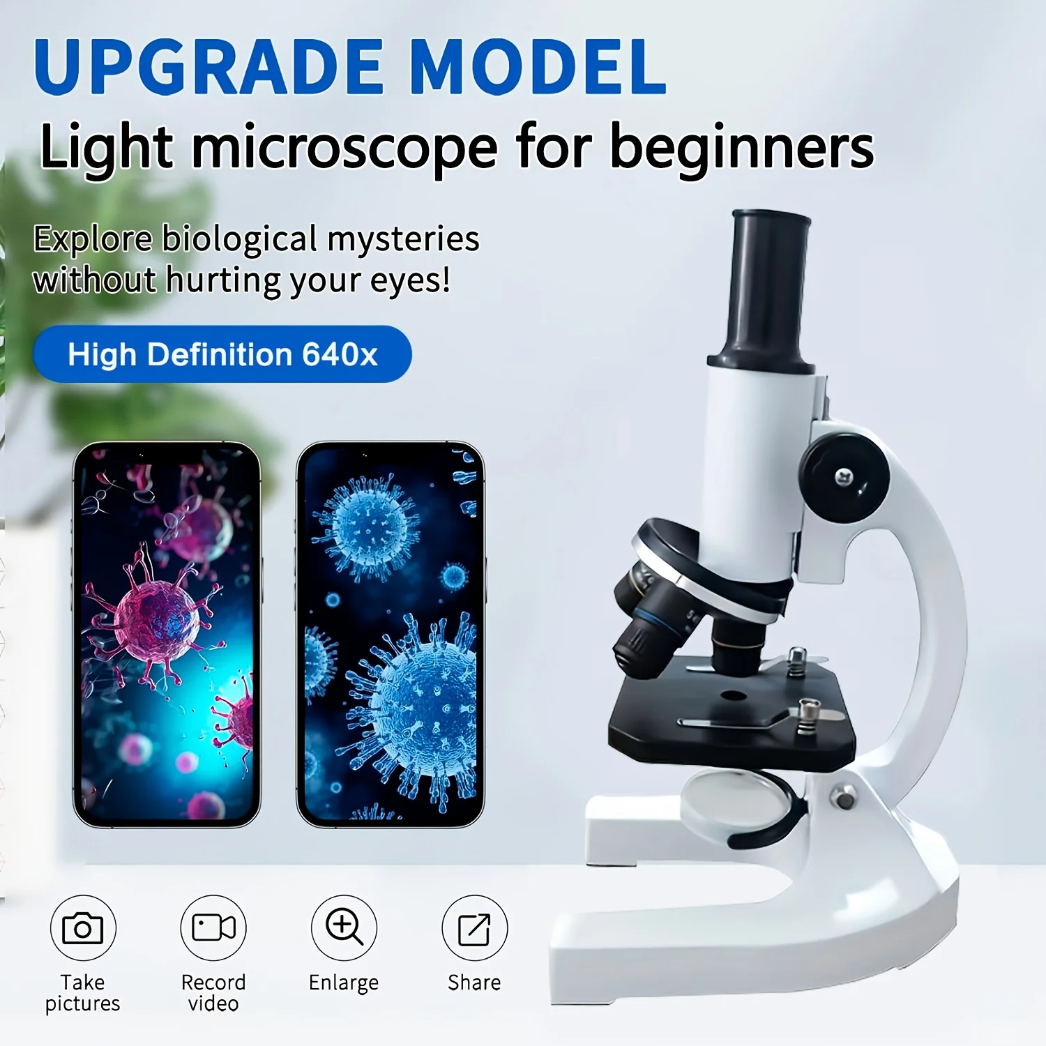 Biological Optical Metal Desktop Microscope, Suitable For Children And Beginners, Birthday Gift