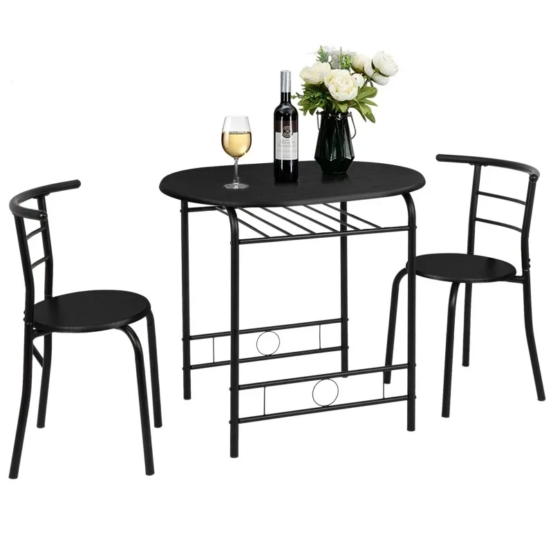

3 Piece Dining Set,Small Kitchen Table Set for 2,Kitchen Wooden Table and 2 Chairs for Small Space/Dining Room/Apartment