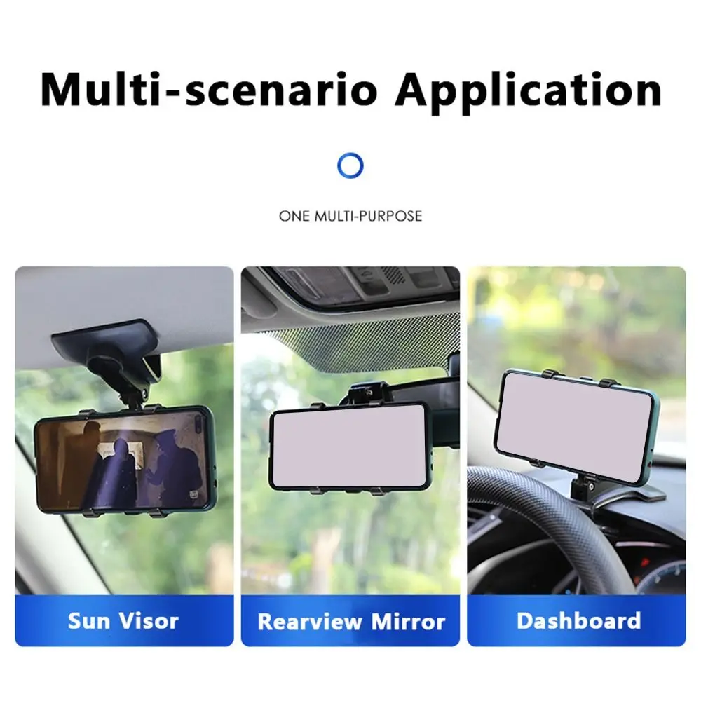 High Quality Plastic Car Mobile Phone Holder Easy Clip Mount Universal Phone Stand Rotatable Phone Rack Dashboard Mount
