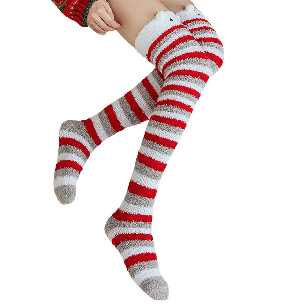 Women Socks Winter Cartoon Thigh-high Fuzzy Socks for Women Long Leg Warm Fluffy Stockings Cute Comfortable Over Knee Socks Warm
