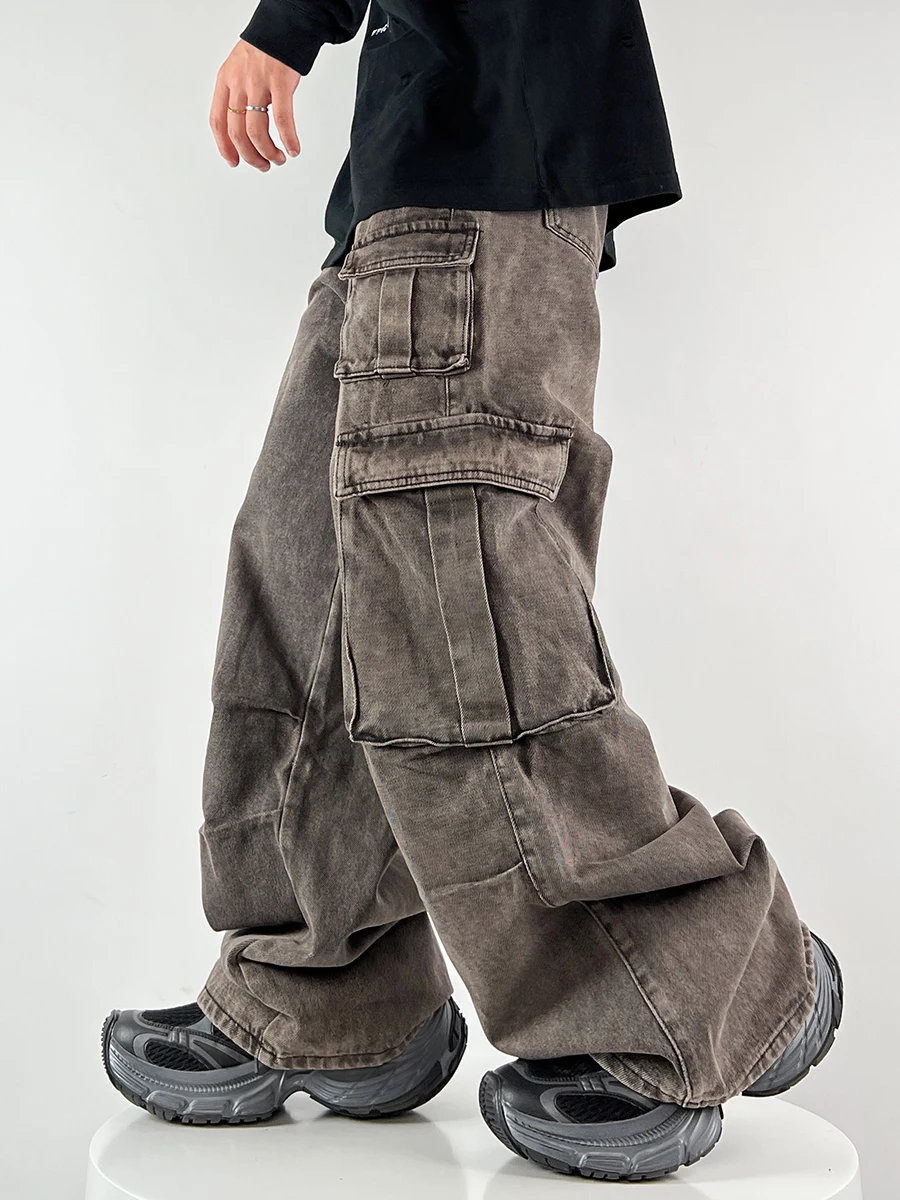 

Retro American Workwear Sle Men's Jeans Spring Autumn Trendy Brand Versatile Straight Leg Waed Wide Leg Pants