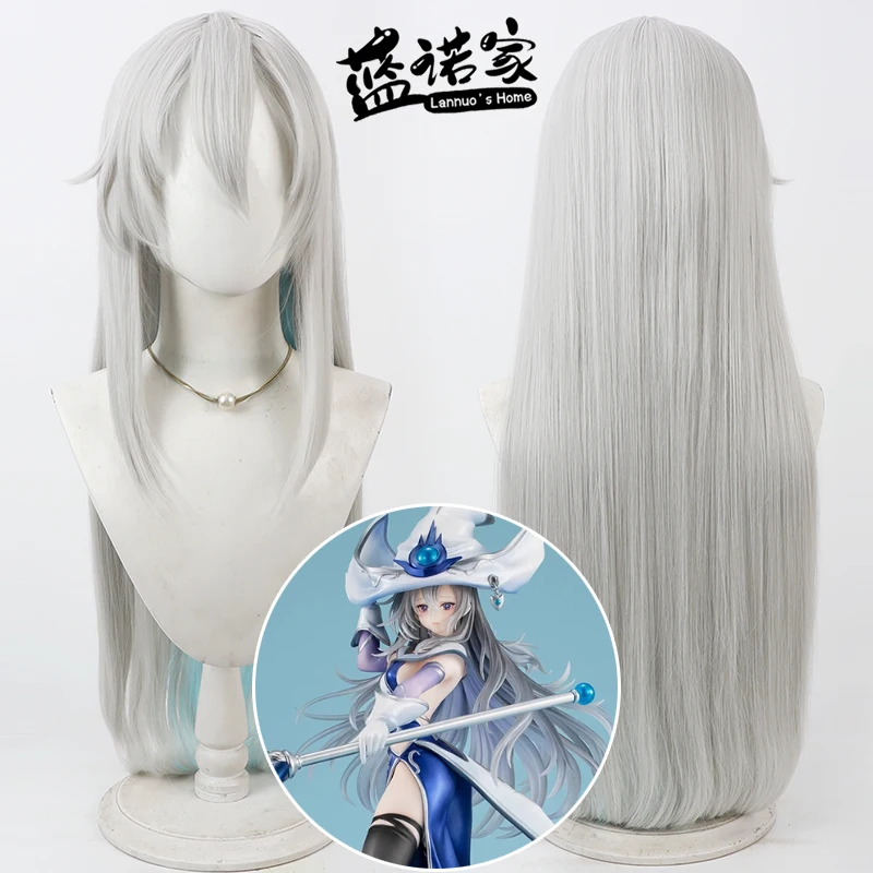 Game Yu-Gi-Oh! Silent Magician Cos Cosplay Wig Halloween Party Prop Synthetic Hair Heat Resistant Fiber + Wig Cap