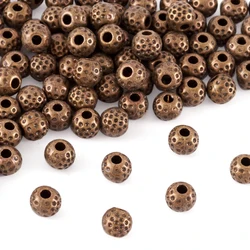 100pcs Tibetan Style Alloy Round Dot Spacer Beads Antique Bronze/Silver Color for Bracelet Necklace Jewelry Making Finding 6x5mm