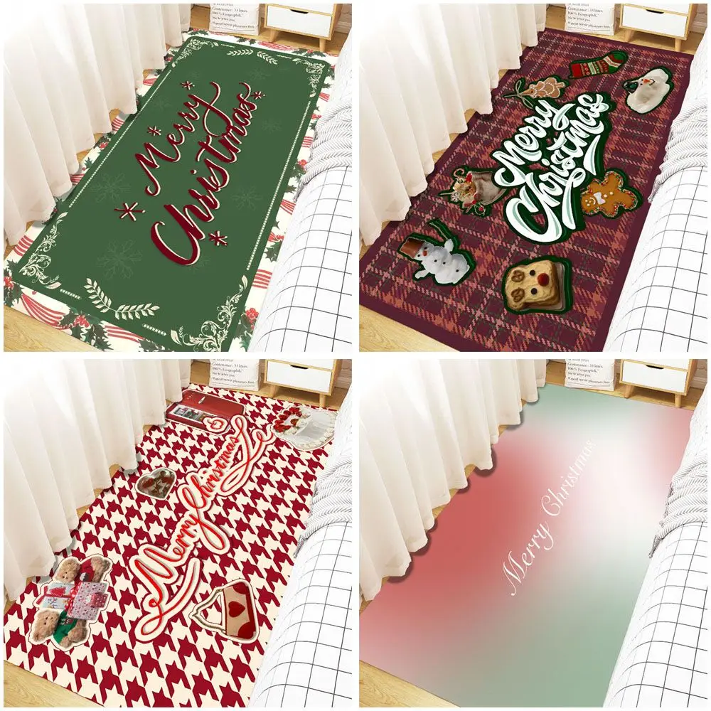 

VIKAMA Cartoon Christmas Floor Mat - Soft And Cool - Bedroom Bedside Carpet - Corridor Passageway Carpet - Home Decoration
