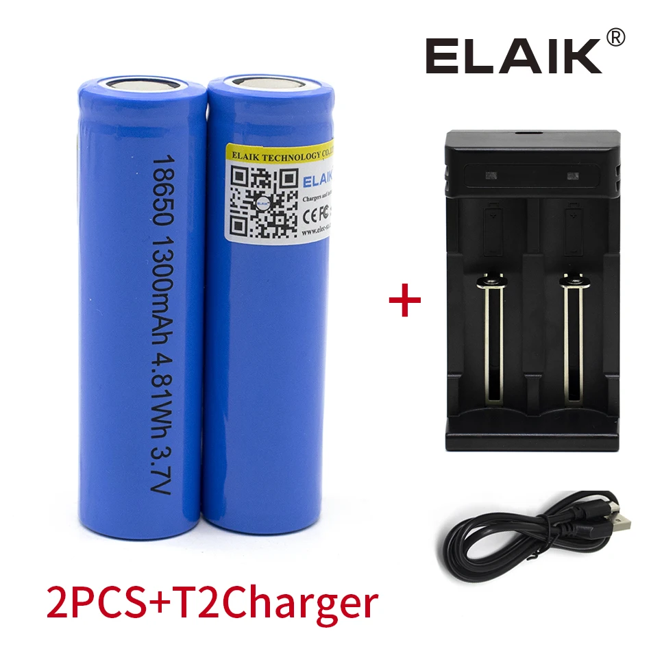 18650 1300 mah power lithium battery 3.7 V strong light flashlight rechargeable battery,with Charger