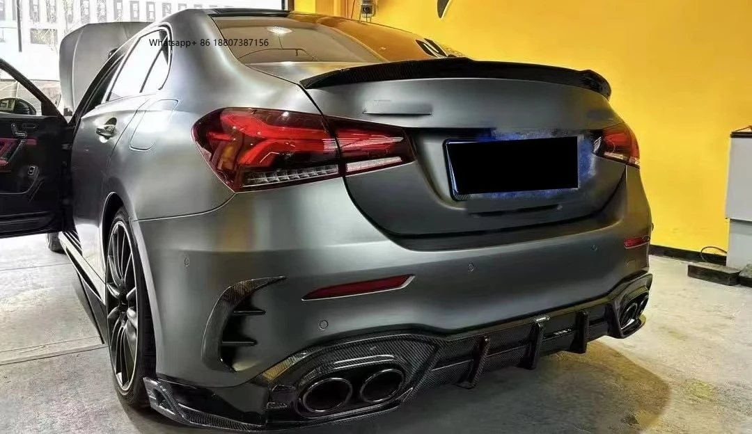 

For Benz A-Class W177 2019+ New Dry Carbon Fiber Bumper Rear Lip A180 A200 A35 A45 Throat Design