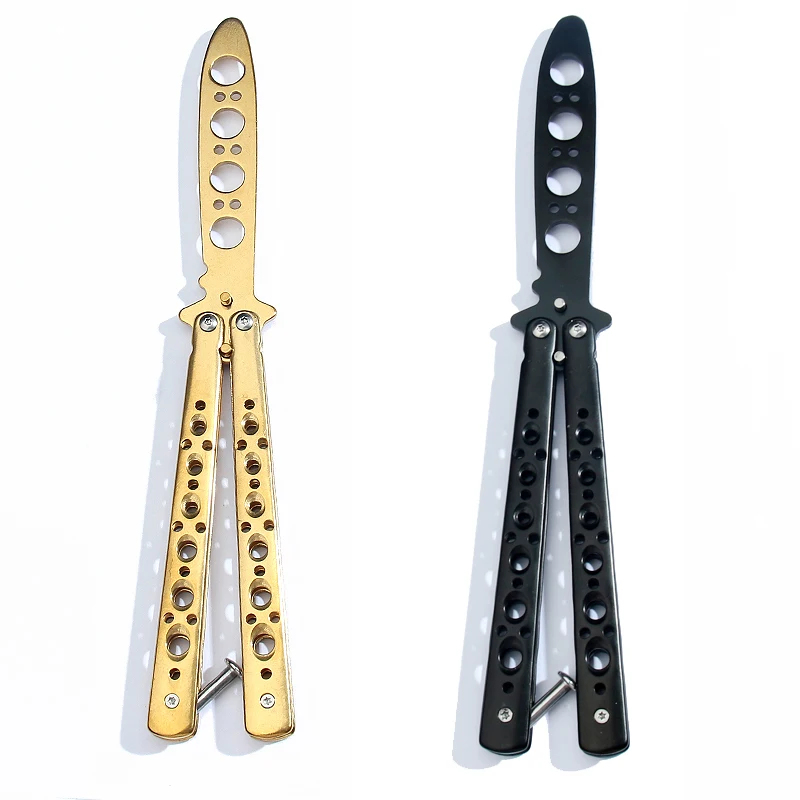 Schmetterlingsmesser, faltbarer Trainer, tragbares Taschenmesser aus Edelstahl, Übungsmesser, Trainingswerkzeug für Outdoor-Spiele, Klappmesser – Detail 6